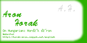 aron horak business card